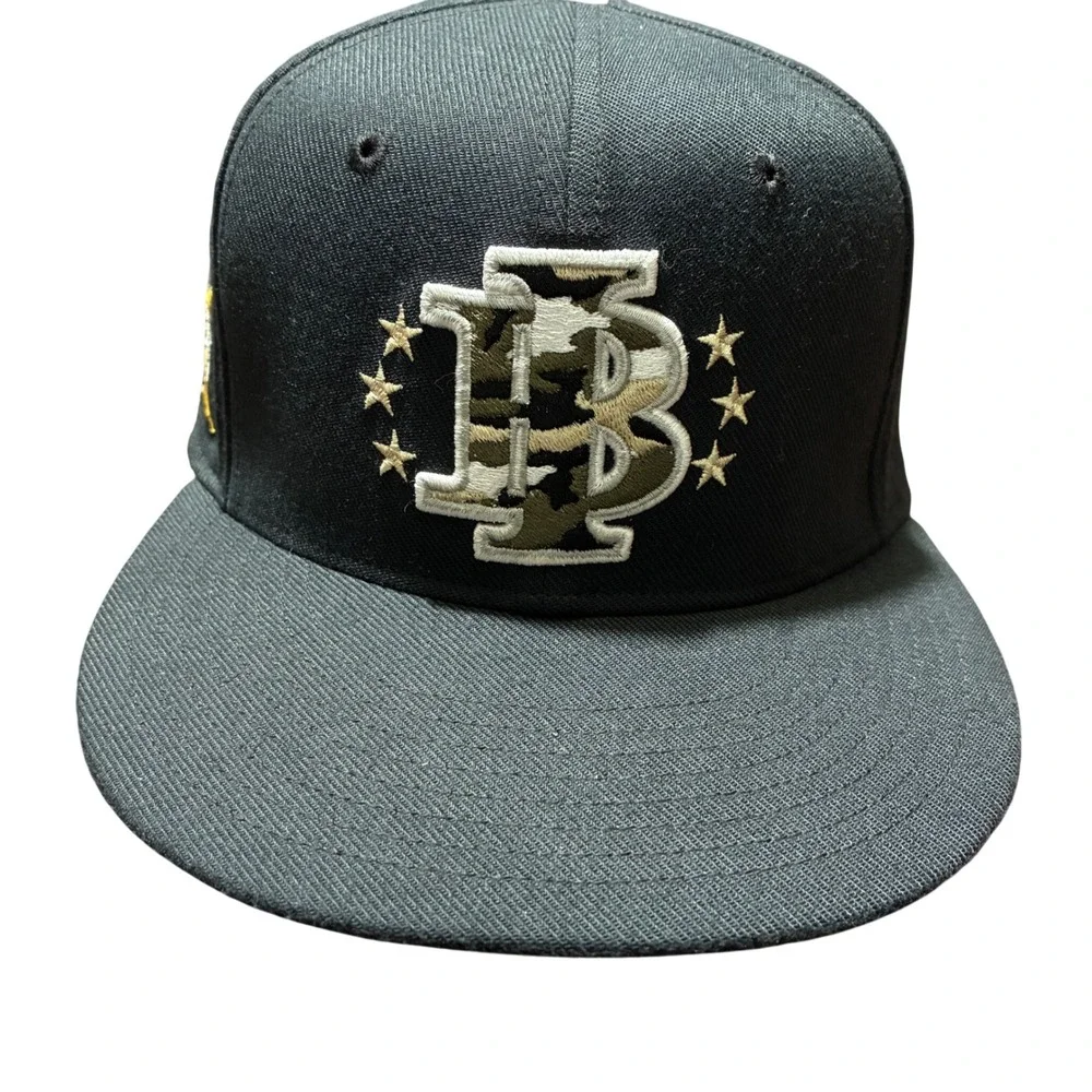 Indiana Bulls Baseball Fitted Black White Hat/Cap Mens By Nike True Camo S/M IB